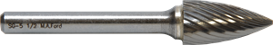 M.A. Ford Solid Carbide Edge Hog® Bur Tree Shape Pointed End